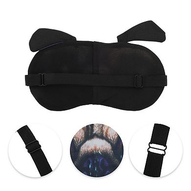 1 Pc Portable Pugs Sleep Mask for Hotel Brown