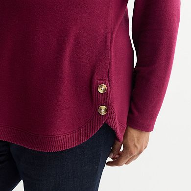 Plus Size Croft & Barrow® Side Button Bateau Top