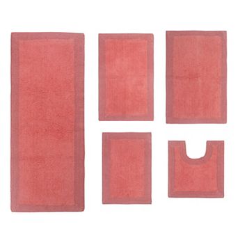 Home Weavers Luxury Collection 100% Cotton Reversible Bathroom Rugs - 5 pc Set