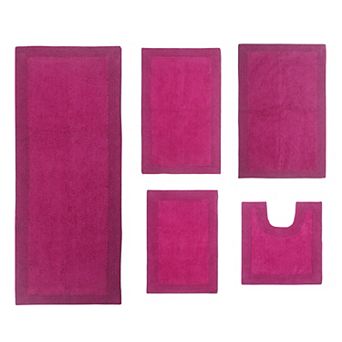 Home Weavers Luxury Collection 100% Cotton Reversible Bathroom Rugs - 5 pc Set