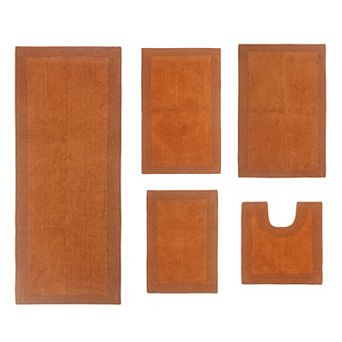 Home Weavers Luxury Collection 100% Cotton Reversible Bathroom Rugs - 5 pc Set
