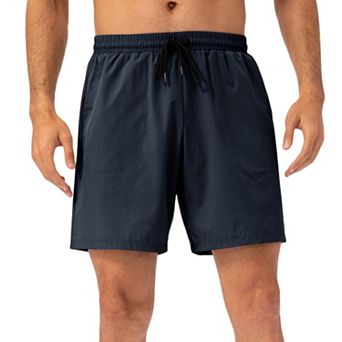 Mens Lightweight Quick-Dry Shorts with Elastic Drawstring Waist and Side Pockets