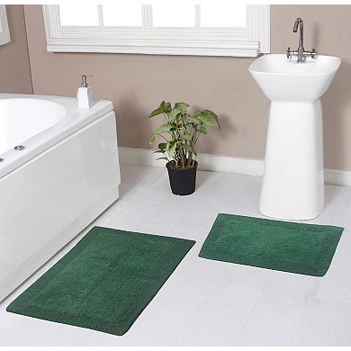 Home Weavers Luxury Collection 100% Cotton Reversible Bathroom Rugs - 2 PC Set