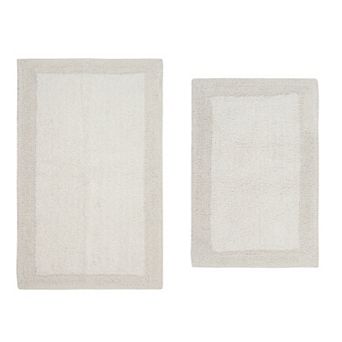 Home Weavers Luxury Collection 100% Cotton Reversible Bathroom Rugs - 2 pc Set