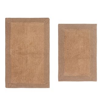 Home Weavers Luxury Collection 100% Cotton Reversible Bathroom Rugs - 2 pc Set