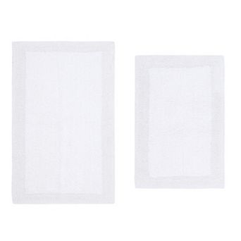 Home Weavers Luxury Collection 100% Cotton Reversible Bathroom Rugs - 2 pc Set