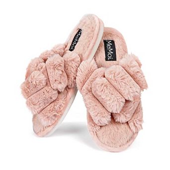 Women's Double Cross Plush Slippers