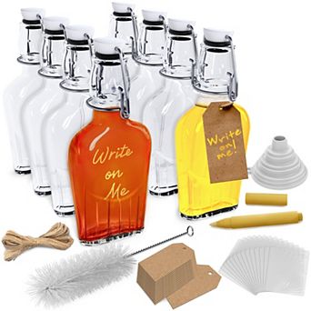 Nevlers 8.5 oz Swing Top Glass Flask Set (Pack of 8)