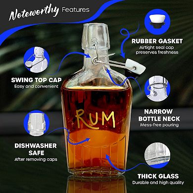 Nevlers 8.5 oz Swing Top Glass Flask Set (Pack of 8)