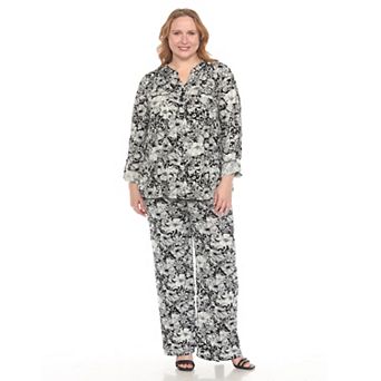 Plus Size 2 pc Floral Print Tunic and Pant Set