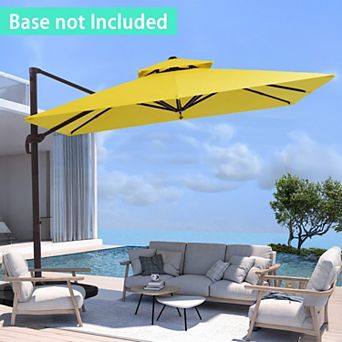 11x11ft Rectangular Patio Cantilever Umbrella with UV-Resistant(Base not Included)