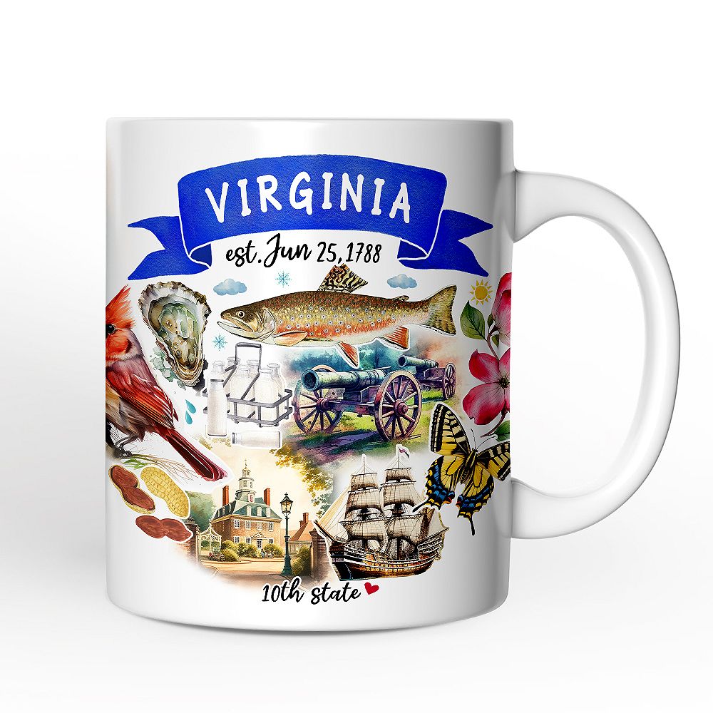 Artistic Virginia State Themes and Landmarks Mug
