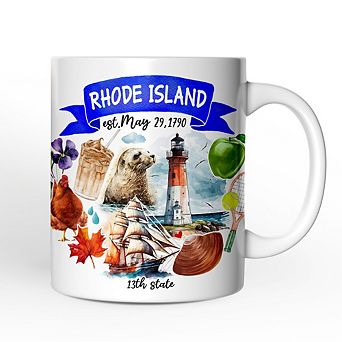 Artistic Rhode Island State Themes and Landmarks Mug