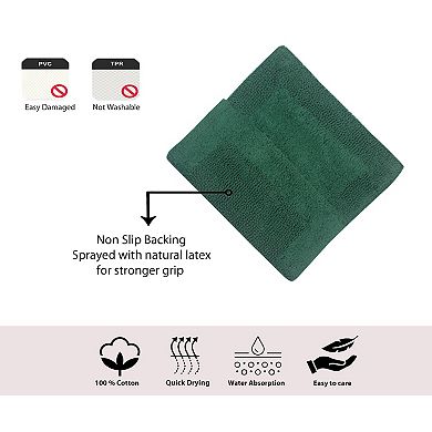 Home Weavers Luxury Collection 100% Cotton Reversible Bathroom Rugs - 3 PC Set