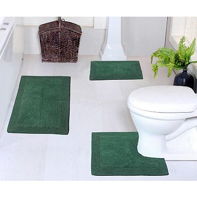 Home Weavers Luxury Collection 100% Cotton Reversible Bathroom Rugs - 3 PC Set