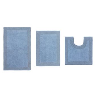 Home Weavers Luxury Collection 100% Cotton Reversible Bathroom Rugs - 3 pc Set