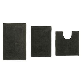 Home Weavers Luxury Collection 100% Cotton Reversible Bathroom Rugs - 3 pc Set