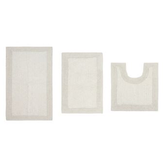 Home Weavers Luxury Collection 100% Cotton Reversible Bathroom Rugs - 3 pc Set