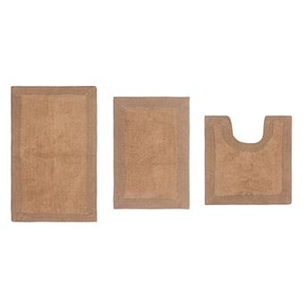 Home Weavers Luxury Collection 100% Cotton Reversible Bathroom Rugs - 3 pc Set