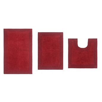 Home Weavers Luxury Collection 100% Cotton Reversible Bathroom Rugs - 3 pc Set