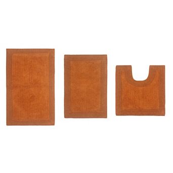Home Weavers Luxury Collection 100% Cotton Reversible Bathroom Rugs - 3 pc Set