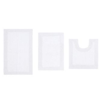Home Weavers Luxury Collection 100% Cotton Reversible Bathroom Rugs - 3 pc Set