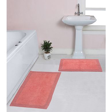 Home Weavers Luxury Collection 100% Cotton Reversible Bathroom Rugs - Set of 2