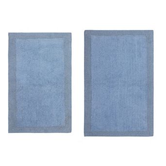 Home Weavers Luxury Collection 100% Cotton Reversible Bathroom Rugs - Set of 2
