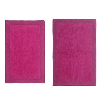 Home Weavers Luxury Collection 100% Cotton Reversible Bathroom Rugs - Set of 2
