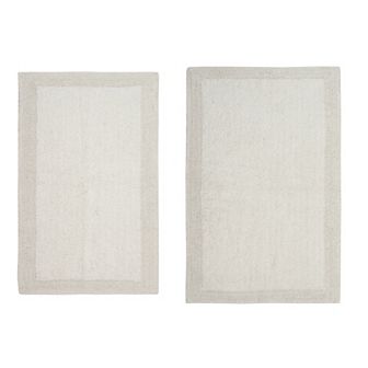Home Weavers Luxury Collection 100% Cotton Reversible Bathroom Rugs - Set of 2