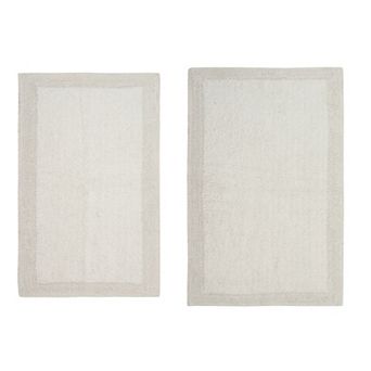 Home Weavers Luxury Collection 100% Cotton Reversible Bathroom Rugs - Set of 2