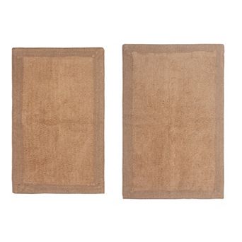 Home Weavers Luxury Collection 100% Cotton Reversible Bathroom Rugs - Set of 2