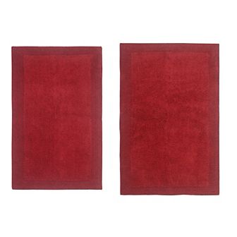 Home Weavers Luxury Collection 100% Cotton Reversible Bathroom Rugs - Set of 2