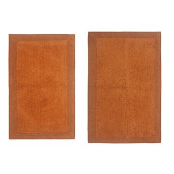 Home Weavers Luxury Collection 100% Cotton Reversible Bathroom Rugs - Set of 2