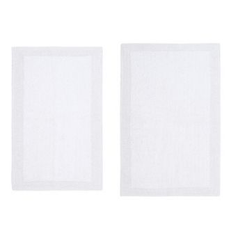 Home Weavers Luxury Collection 100% Cotton Reversible Bathroom Rugs - Set of 2