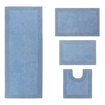 Home Weavers Luxury Collection 100% Cotton Reversible Bathroom Rugs - 4 pc Set