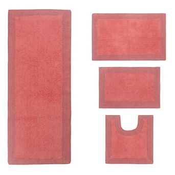 Home Weavers Luxury Collection 100% Cotton Reversible Bathroom Rugs - 4 pc Set
