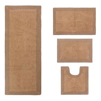 Home Weavers Luxury Collection 100% Cotton Reversible Bathroom Rugs - 4 pc Set