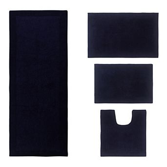 Home Weavers Luxury Collection 100% Cotton Reversible Bathroom Rugs - 4 pc Set