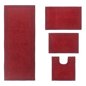 Home Weavers Luxury Collection 100% Cotton Reversible Bathroom Rugs - 4 pc Set