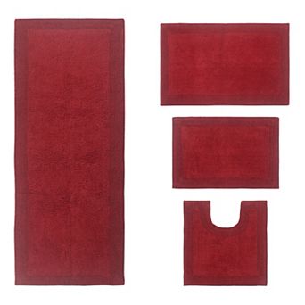 Home Weavers Luxury Collection 100% Cotton Reversible Bathroom Rugs - 4 pc Set