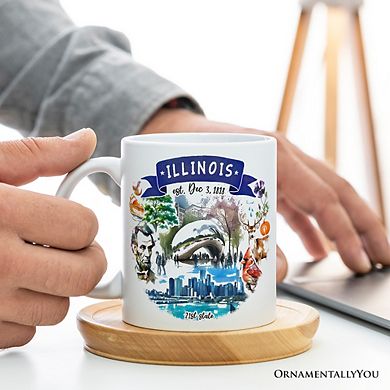 Artistic Illinois State Themes and Landmarks Mug