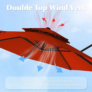 11ft Patio Cantilever Umbrella with UV-Resistant(Base not Included)