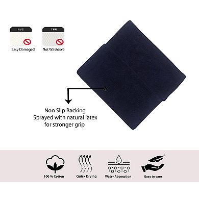 Home Weavers Luxury Collection 100% Cotton Reversible Bathroom Rugs - Set of 3