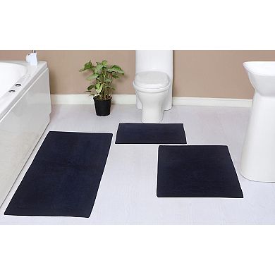 Home Weavers Luxury Collection 100% Cotton Reversible Bathroom Rugs - Set of 3