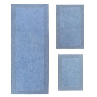 Home Weavers Luxury Collection 100% Cotton Reversible Bathroom Rugs - Set of 3