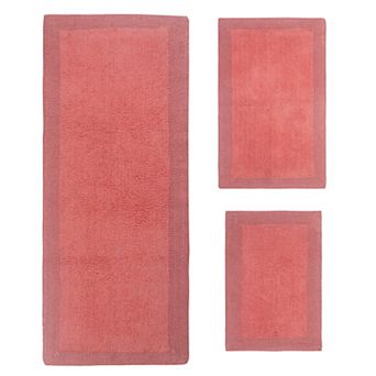 Home Weavers Luxury Collection 100% Cotton Reversible Bathroom Rugs - Set of 3