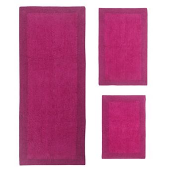 Home Weavers Luxury Collection 100% Cotton Reversible Bathroom Rugs - Set of 3