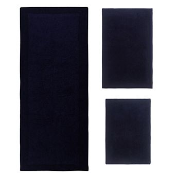 Home Weavers Luxury Collection 100% Cotton Reversible Bathroom Rugs - Set of 3