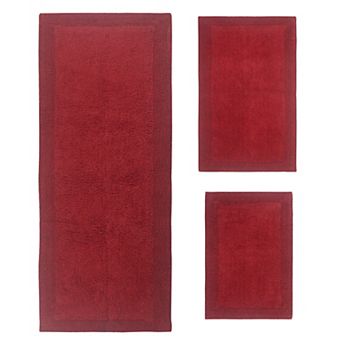 Home Weavers Luxury Collection 100% Cotton Reversible Bathroom Rugs - Set of 3